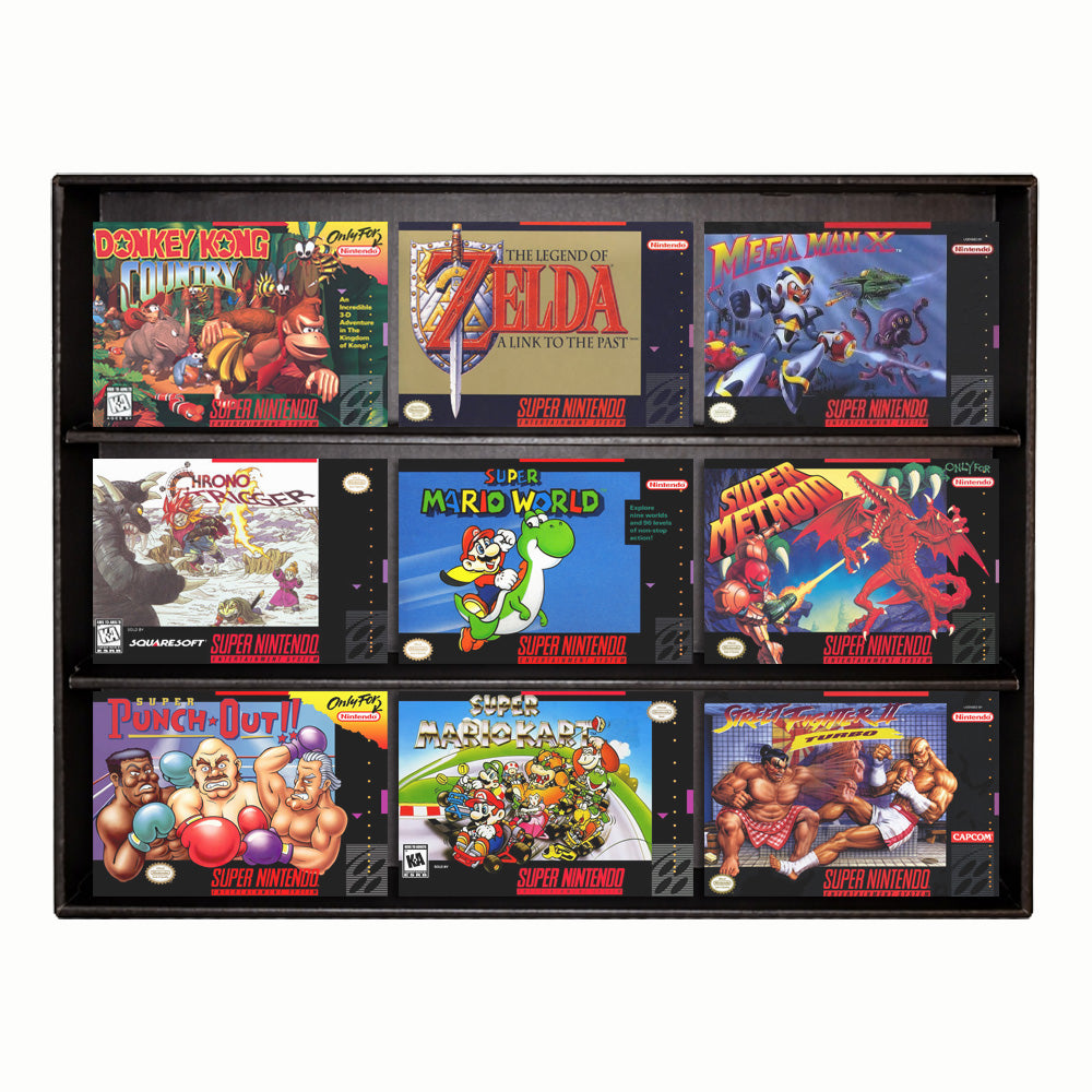 SNES Black MK Kubbie Display Case for Video Games (FREE Shipping)