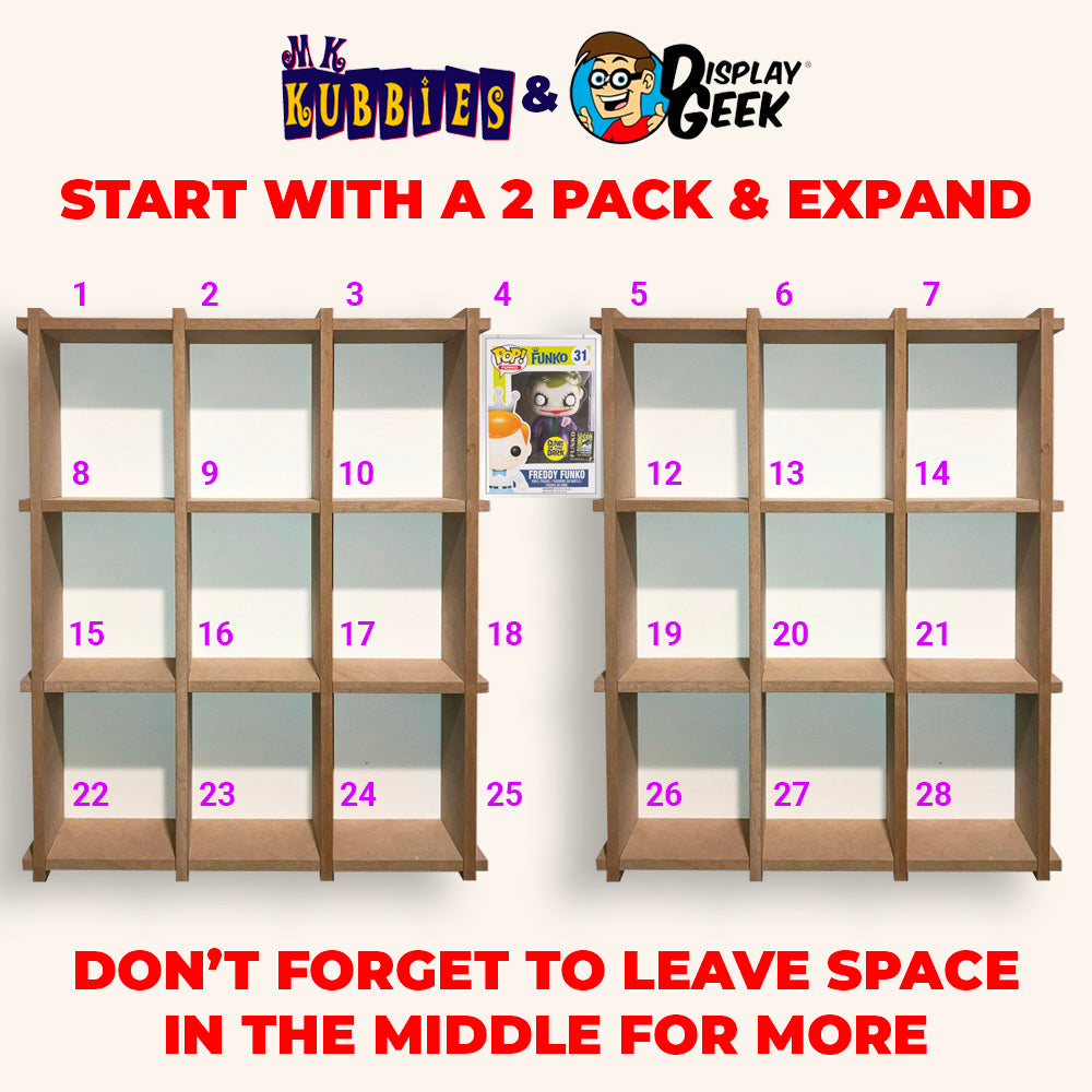 ULTRA MDF Wood Brown MK Kubbie Funko Pop Display Case (FREE Shipping)