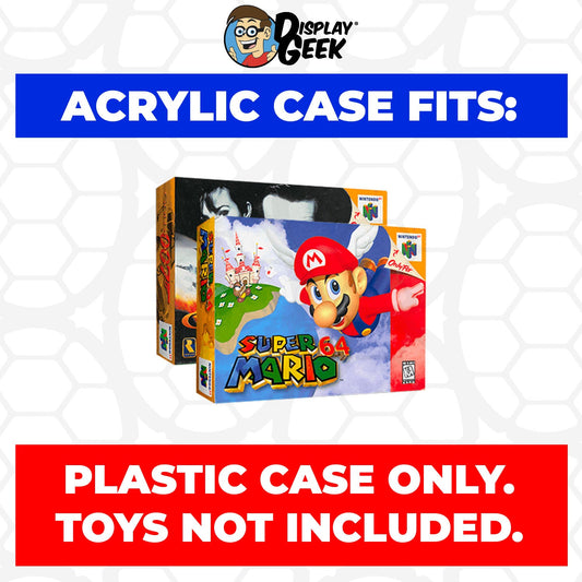 Acrylic Case for N64 Nintendo 64 Standard Video Game Boxes, 4mm thick, UV Resistant & Magnetic Slide Bottom