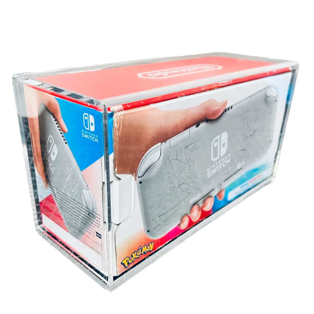 Acrylic Case for Nintendo Switch Lite Standard Video Game Console Box, 4mm thick, UV Resistant & Magnetic Slide Bottom