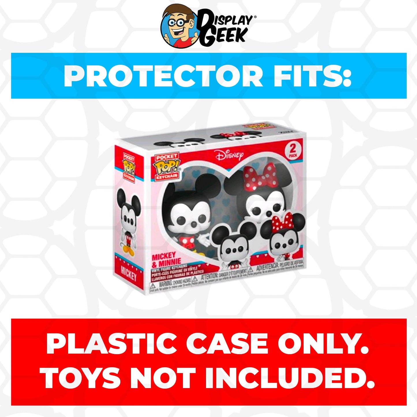 Pop Protector for Mickey & Minnie Mouse Funko 2 Pack Pocket Pop Keychains