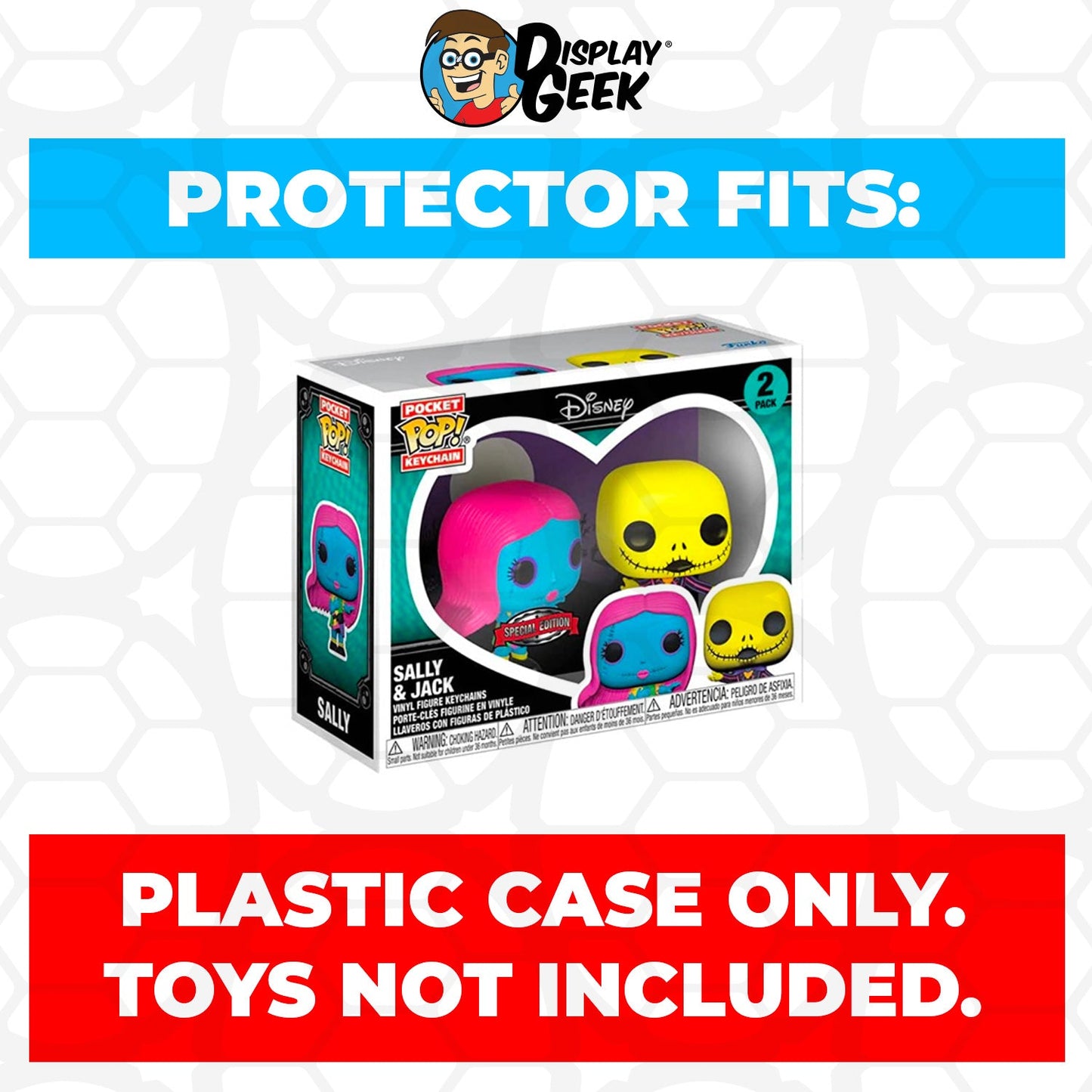 Pop Protector for Sally & Jack Blacklight Funko 2 Pack Pocket Pop Keychains