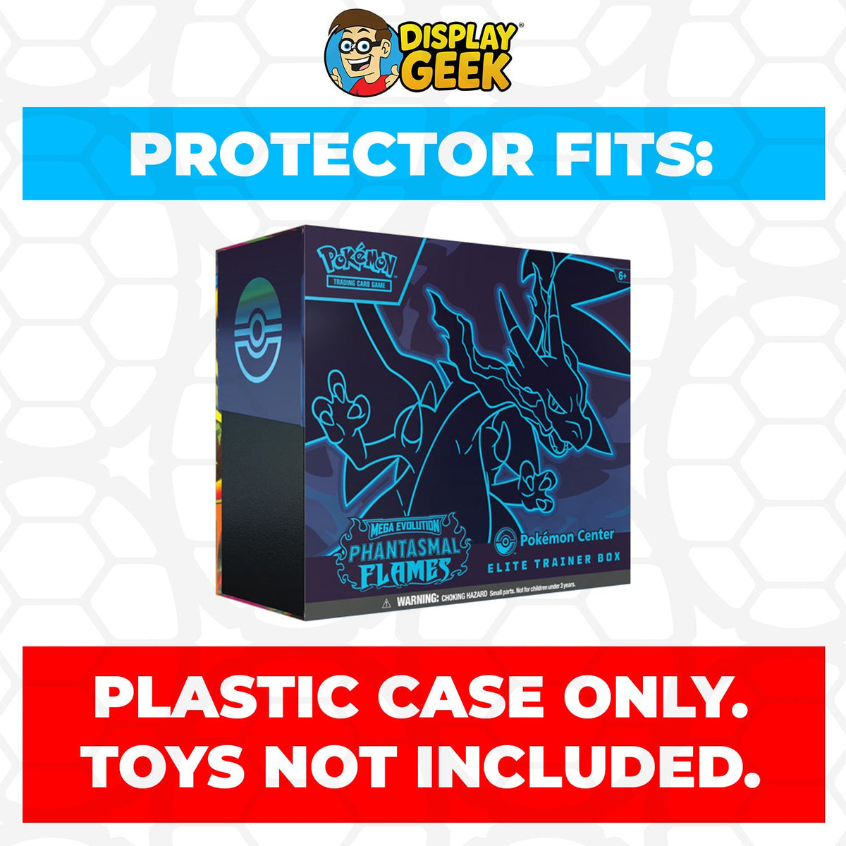 Plastic Protector for Pokemon TCG 2025 Mega Evolution Phantasmal Flames Mega Charizard X Pokemon Center ETB Elite Trainer Box
