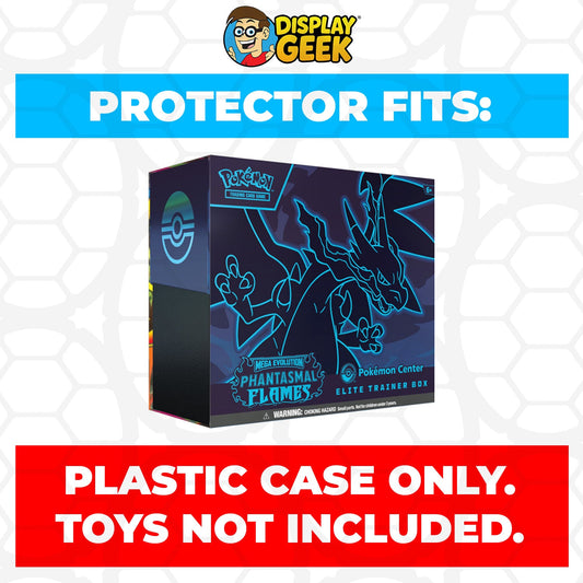 Plastic Protector for Pokemon TCG 2025 Mega Evolution Phantasmal Flames Mega Charizard X Pokemon Center ETB Elite Trainer Box