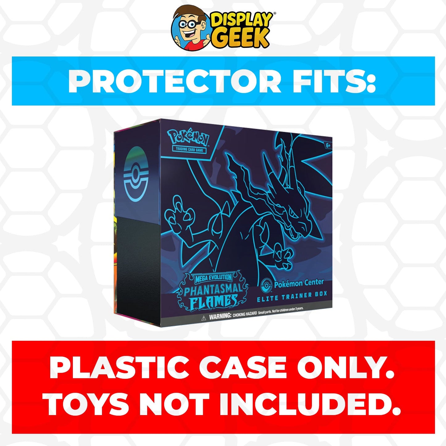 Plastic Protector for Pokemon TCG 2025 Mega Evolution Phantasmal Flames Mega Charizard X ETB Elite Trainer Box