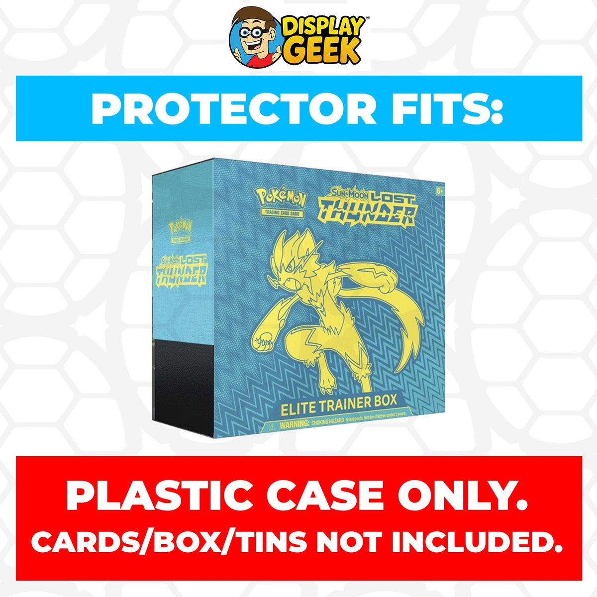 Plastic Protector for Pokemon TCG 2018 Sun & Moon Lost Thunder Zeraora ETB Elite Trainer Box