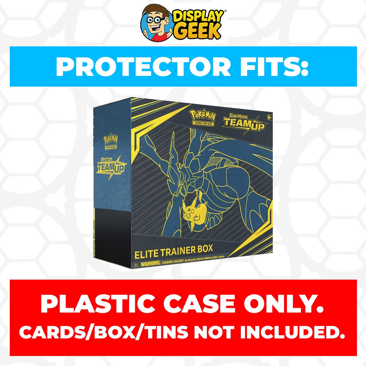 Plastic Protector for Pokemon TCG 2019 Sun & Moon Team Up Zekrom, Pikachu ETB Elite Trainer Box