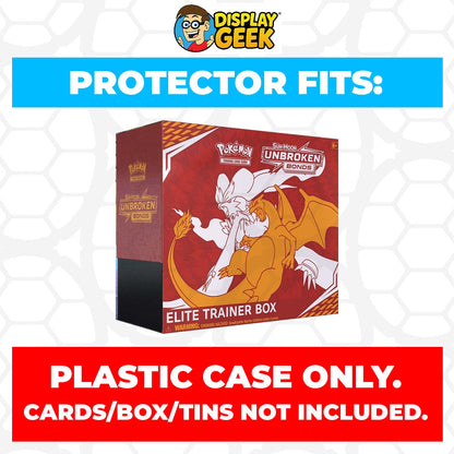 Plastic Protector for Pokemon TCG 2019 Sun & Moon Unbroken Bonds Reshiram, Charizard ETB Elite Trainer Box