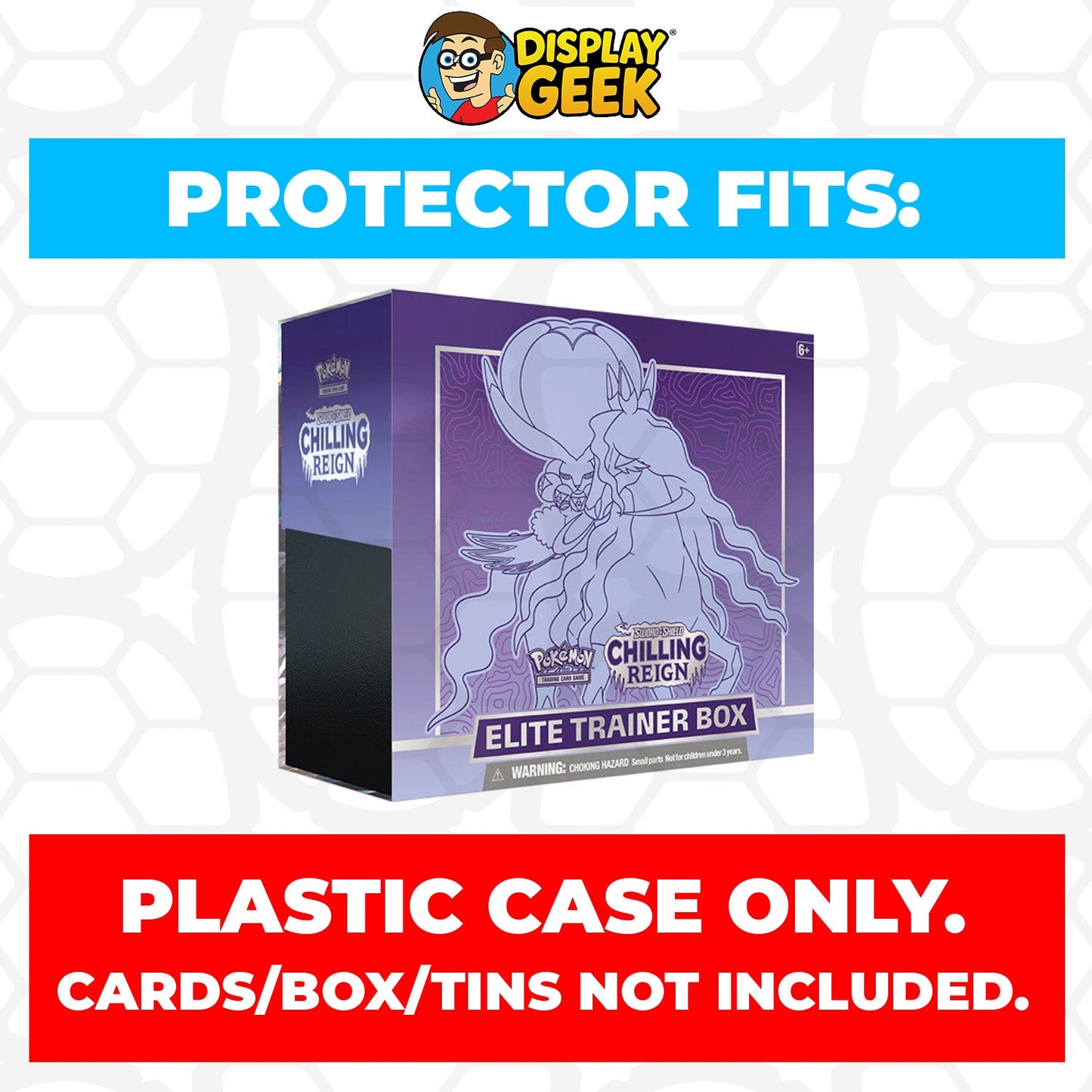Plastic Protector for Pokemon TCG 2021 Sword & Shield Chilling Reign Shadow Rider Calyrex ETB Elite Trainer Box