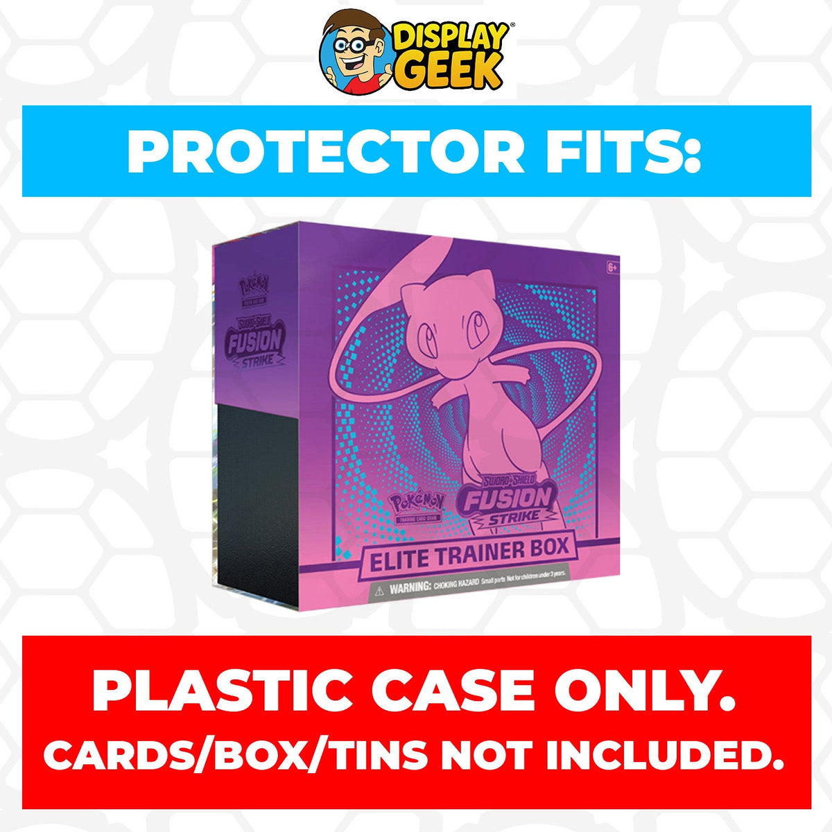 Plastic Protector for Pokemon TCG 2021 Sword & Shield Fusion Strike Mew ETB Elite Trainer Box