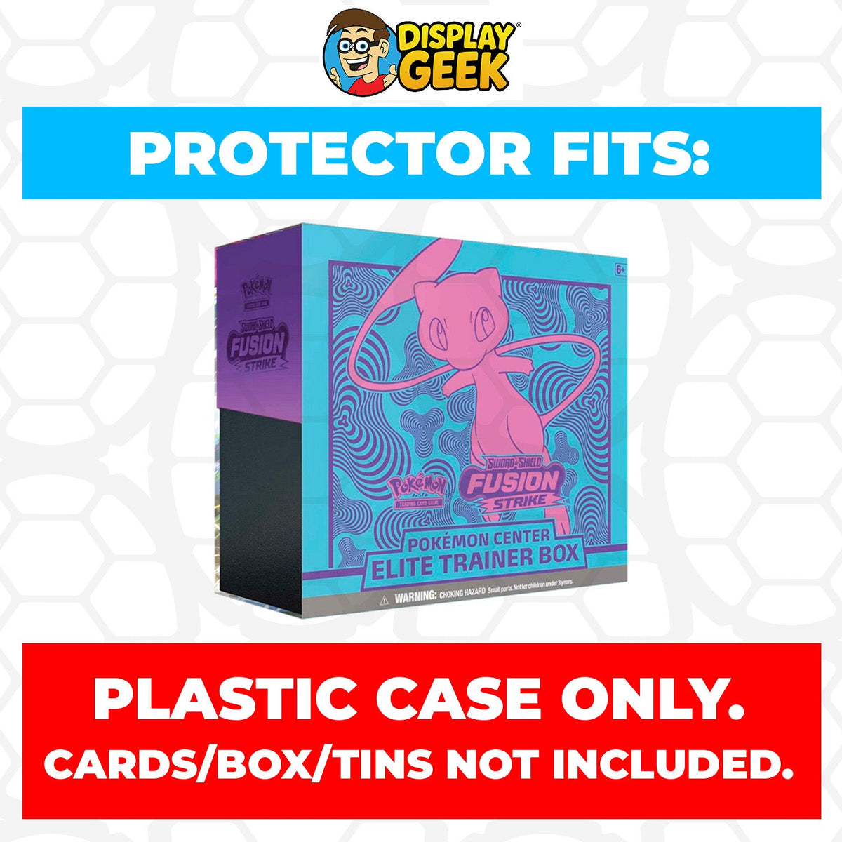 Plastic Protector for Pokemon TCG 2021 Sword & Shield Fusion Strike Mew ETB Elite Trainer Box