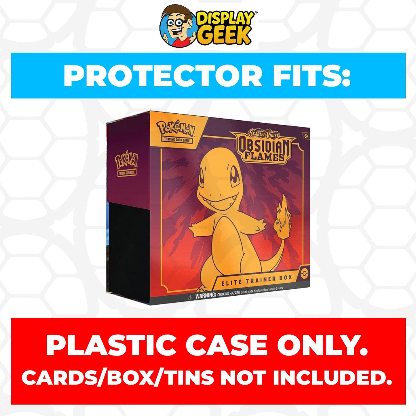 Plastic Protector for Pokemon TCG 2023 Scarlet & Violet Obsidian Flames Charmander Pokemon Center ETB Elite Trainer Box
