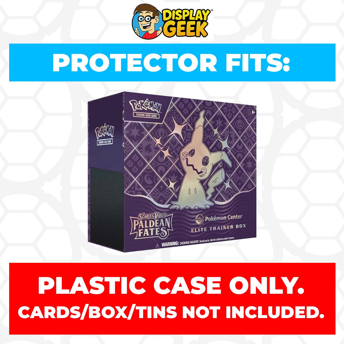 Plastic Protector for Pokemon TCG 2024 Scarlet & Violet Paldean Fates Mimikyu Pokemon Center ETB Elite Trainer Box