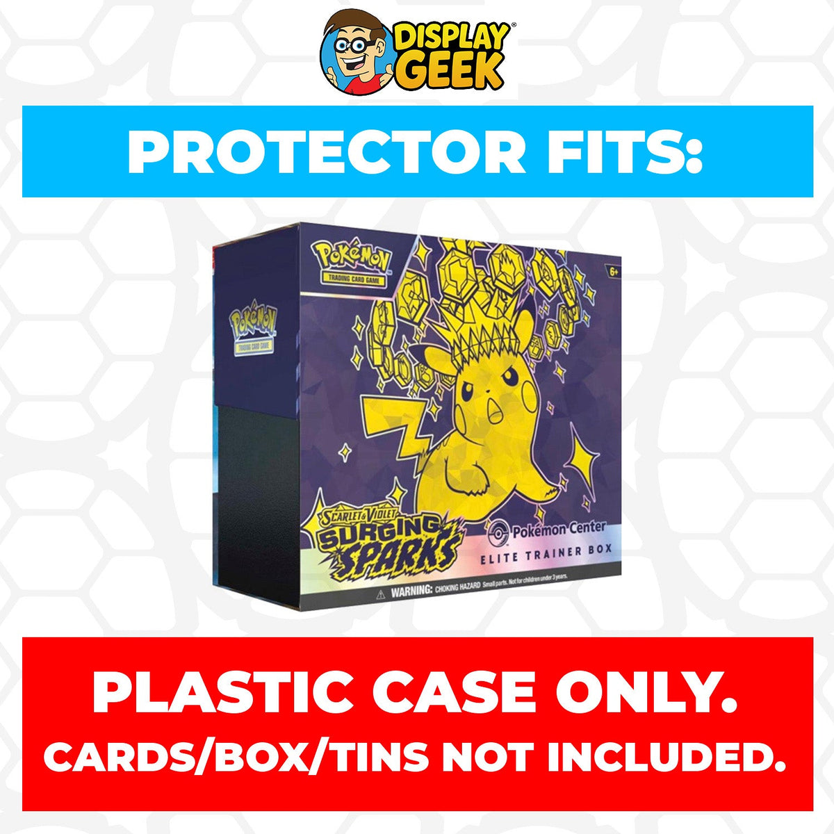 Plastic Protector for Pokemon TCG 2024 Scarlet & Violet Surging Sparks Pikachu Pokemon Center ETB Elite Trainer Box