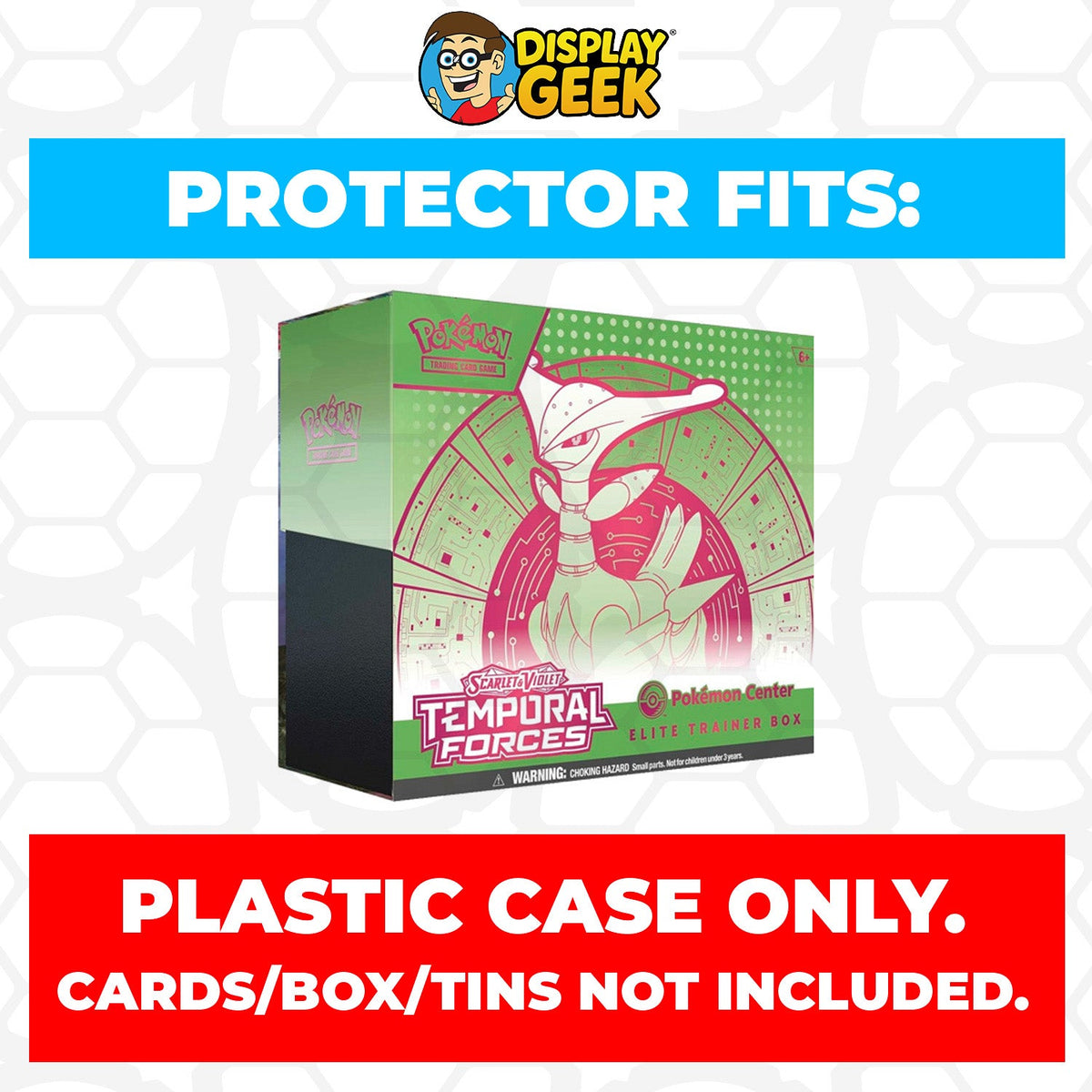 Plastic Protector for Pokemon TCG 2024 Scarlet & Violet Temporal Forces Iron Leaves Pokemon Center ETB Elite Trainer Box