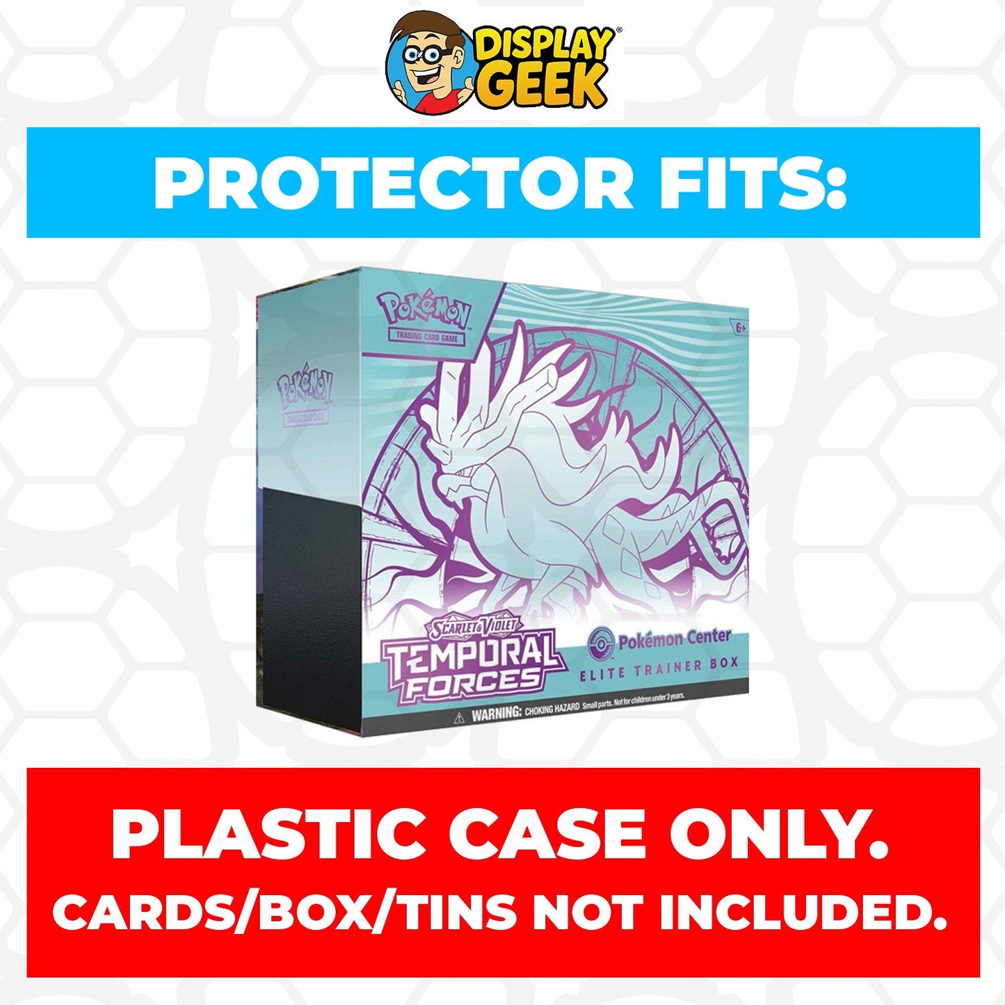 Plastic Protector for Pokemon TCG 2024 Scarlet & Violet Temporal Forces Walking Wake Pokemon Center ETB Elite Trainer Box