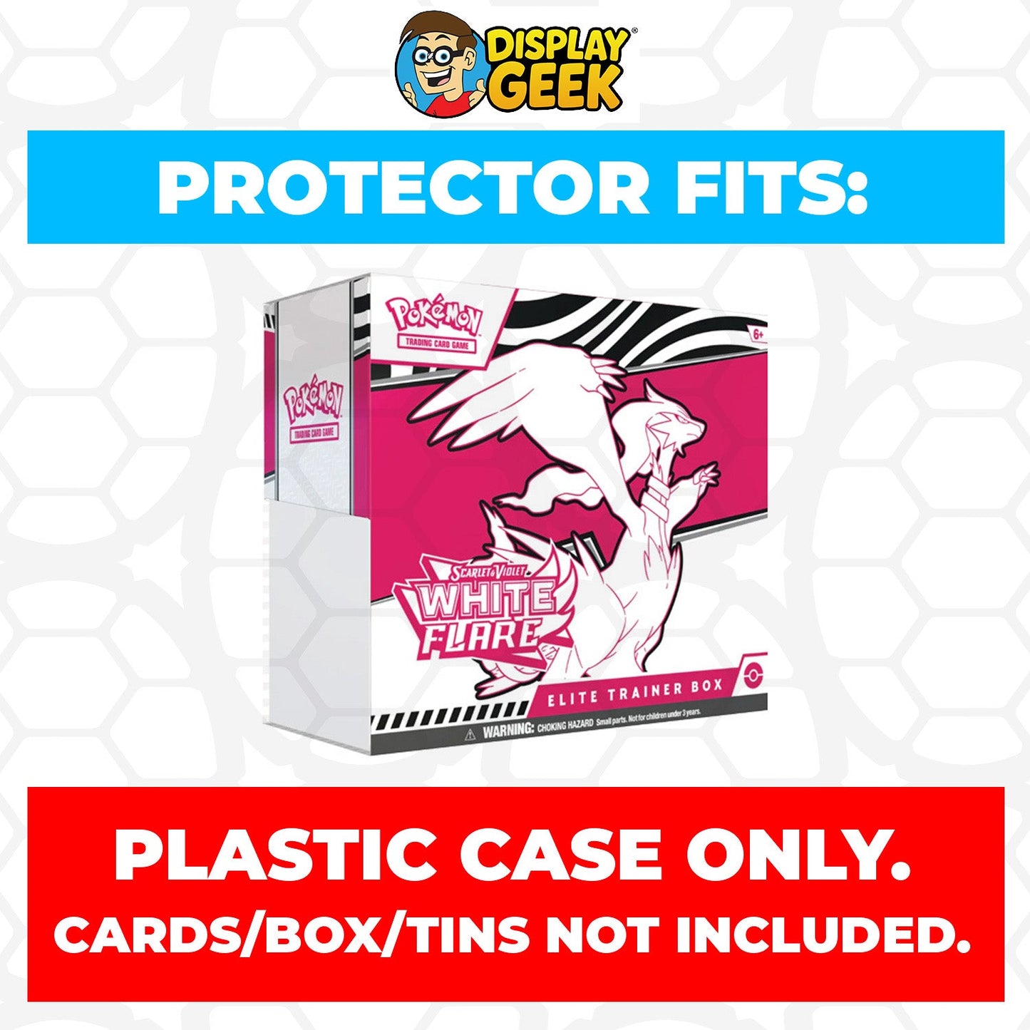 Plastic Protector for Pokemon TCG 2025 Scarlet & Violet White Flare Reshiram ETB Elite Trainer Box