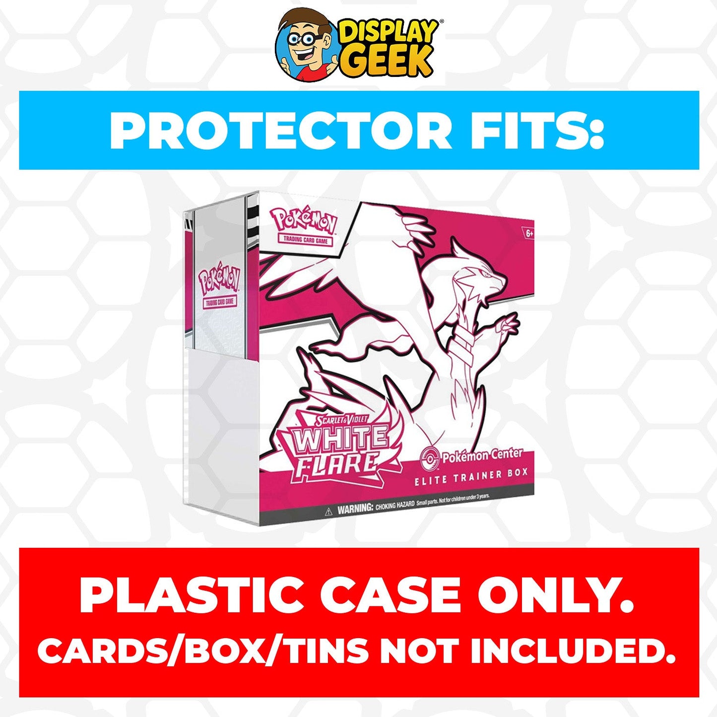 Plastic Protector for Pokemon TCG 2025 Scarlet & Violet White Flare Reshiram ETB Elite Trainer Box