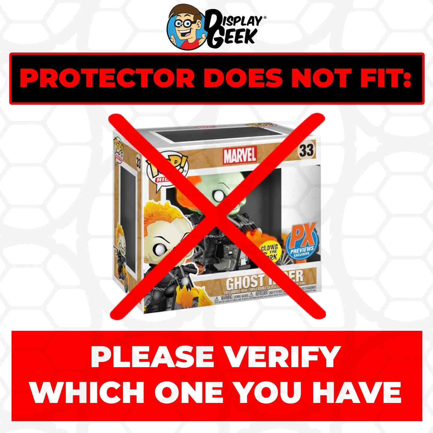 Pop Protector for Ghost Rider Blacklight #33 Funko Pop Rides