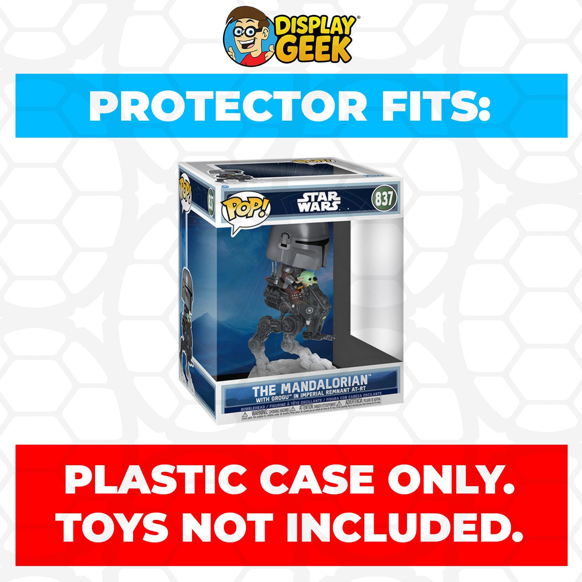 Pop Protector for Funko Pop Rides The Mandalorian with Grogu in Imperial Remnant AT-RT #837 Box