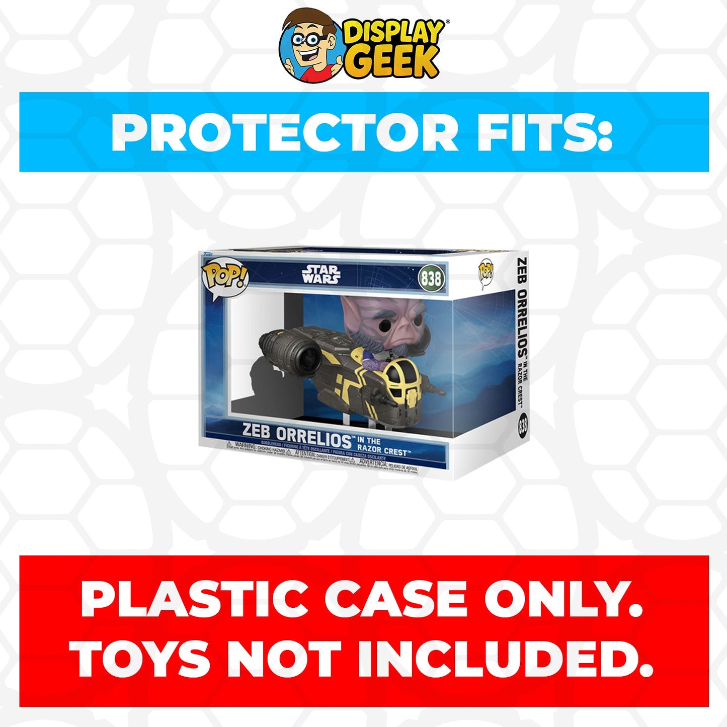 Pop Protector for Funko Pop Rides Zeb Orrelios in the Razor Crest #838 Box